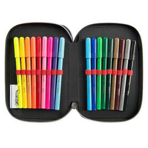 ASTUCCIO PORTACOLORI 3 ZIP BRAINROT CAPPUCCINO
