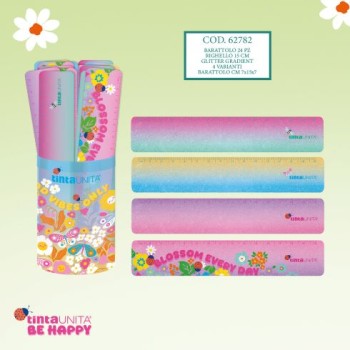 Righello 15 cm in plastica Tinta Unita Be Happy colori...