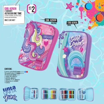 Astuccio One Time Unicorn Tinta Unita Young colore rosa...