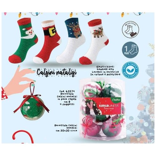 Calzini natalizi in gift box pallina di Natale...