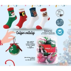 Calzini natalizi in gift box pallina di Natale modelli assortiti