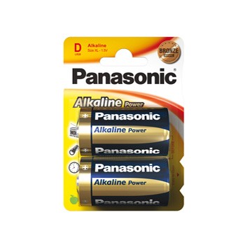 Blister 2 pile torcia alkaline d 1,5v panasonic