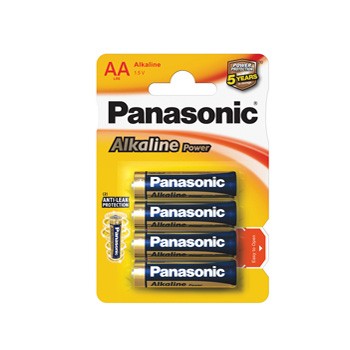 Blister 4 pile stilo alkaline aa 1,5v panasonic