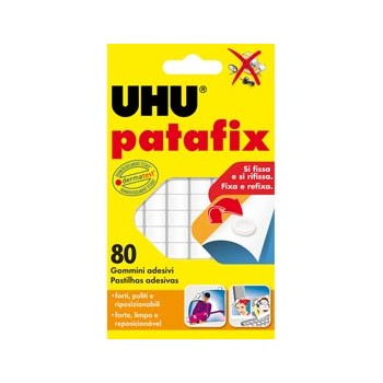 Blister 80 supporti gomma adesiva uhu patafix bianco