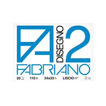 Blocco fabriano2 (24x33cm) 20fg 110gr liscio 4 angoli