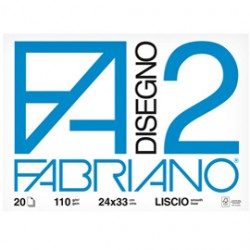 Blocco fabriano2 (24x33cm) 20fg 110gr liscio 4 angoli