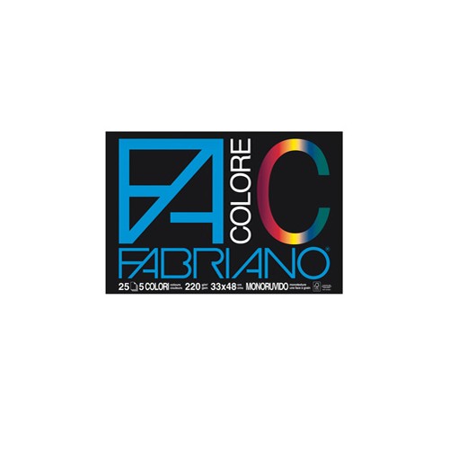 Blocco facolore (33x48cm) 25fg 220gr 5 colori fabriano