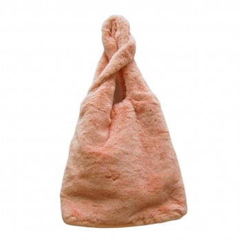 Borsa in pelliccia rosa furry pool over