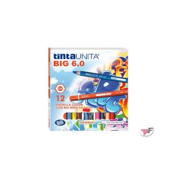 Pastelli Tinta Unita Big 6.0 Astuccio da 12 temperino...