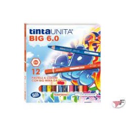Pastelli Tinta Unita Big 6.0 Astuccio da 12 temperino incluso