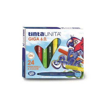 Pennarelli Tinta Unita punta grossa Giga 6.0 astuccio da...