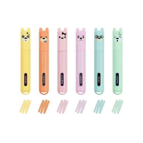 Set 6 Mini Evidenziatori Pastello Teddy's Style...