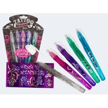 Glitter gel pens tattoo 2