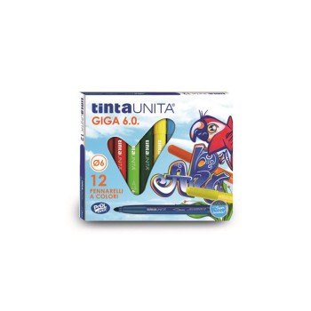Pennarelli Tinta Unita punta grossa giga 6.0 astuccio da...