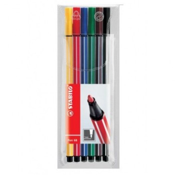 Astuccio 6 pennarelli stabilo pen colori ass. 2