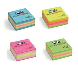 Blocchetto fogli adesivi riposizionabili 50x 50mm colori assortiti 250fogli
