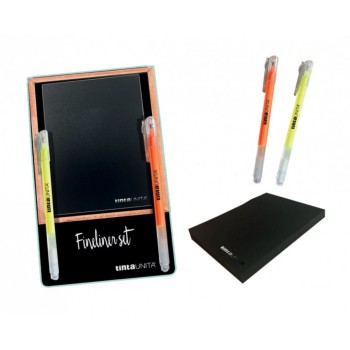 Fineliner fluo / pastel con blocco nero 1 sticknotes + 2 fineliner 2