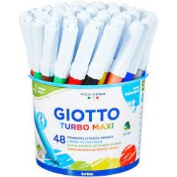 Barattolo Giotto Turbo Maxi 48 pennarelli Punta Grossa