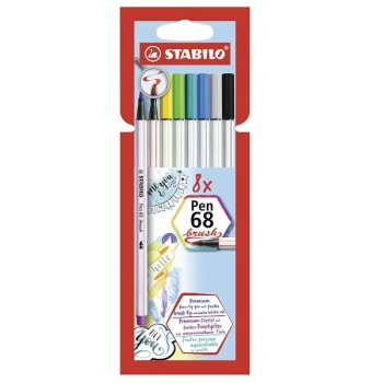 Stabilo Pen 68 Brush Colori assortiti - Confezione 8 pz.