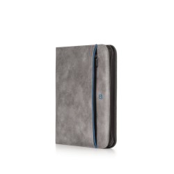 Portablocco con zip Blue-Gate in ecopelle grigio fumo