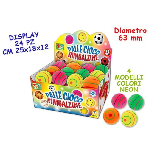 Teorema Teo S - Palline Rimbalzine Neon 6,3 cm...